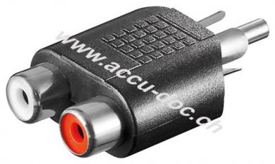 Cinch Adapter, Stecker zu 2x Buchse, Cinch-Stecker - Cinch-Stecker > 2x Cinch-Buchse (Audio links/rechts) 
