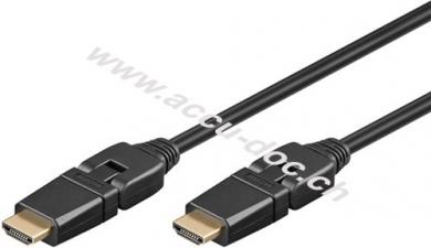 Series 1.4 High-Speed-HDMI™-360°-Kabel mit Ethernet, 5 m, Schwarz - HDMI™-Stecker (Typ A) > HDMI™-Stecker (Typ A), 360° drehbar 