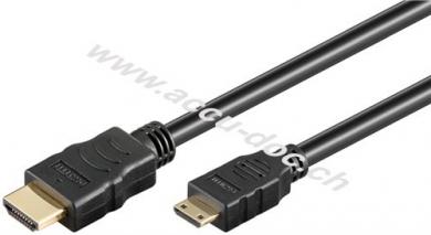 Series 1.4 High-Speed-HDMI™-Kabel mit Ethernet (Mini), 1 m, Schwarz - HDMI™-Stecker (Typ A) > HDMI™ Mini-Stecker (Typ C) 