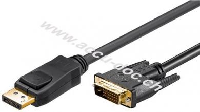 DisplayPort/DVI-D Adapterkabel 1.2, 2 m, Schwarz - DisplayPort-Stecker > DVI-D-Stecker Dual-Link (24+1 pin) 