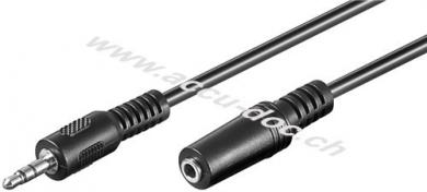 Kopfhörer- und Audio Verlängerungskabel AUX, 3-pol. 3,5 mm, 3 m, Schwarz - Klinke 3,5 mm Stecker (3-Pin, stereo) > Klinke 3,5 mm Buchse (3-Pin, stereo) 