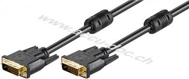 DVI-D Full HD Kabel Dual Link, vergoldet, 10 m, Schwarz - DVI-D-Stecker Dual-Link (24+1 pin) > DVI-D-Stecker Dual-Link (24+1 pin) 