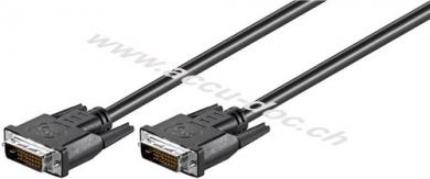 DVI-D Full HD Kabel Dual Link, Nickel, 1.8 m, Schwarz - DVI-D-Stecker Dual-Link (24+1 pin) > DVI-D-Stecker Dual-Link (24+1 pin) 