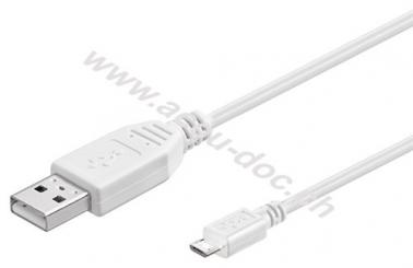 USB 2.0 Hi-Speed Kabel, Weiß, 1 m - USB 2.0-Stecker (Typ A) > USB 2.0-Micro-Stecker (Typ B) 