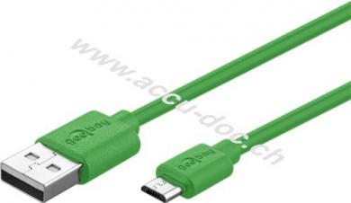 Micro USB Lade- und Synchronisationskabel, 1 m, Grün - für Android-Geräte, Grün 