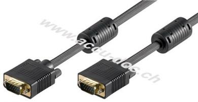 Full HD SVGA-Monitorkabel, vergoldet, 3 m, Schwarz - VGA-Stecker (15-polig) > VGA-Stecker (15-polig) 