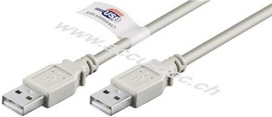 USB 2.0 Hi-Speed-Kabel mit USB-Zertifikat, Grau, 3 m - USB 2.0-Stecker (Typ A) > USB 2.0-Stecker (Typ A) 