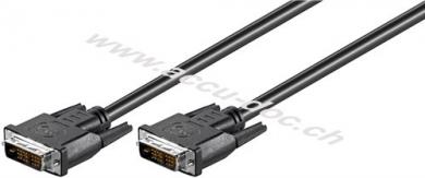 DVI-D Full HD-Kabel Single Link, vernickelt, 2 m, Schwarz - DVI-D-Stecker Single-Link (18+1 pin) > DVI-D-Stecker Single-Link (18+1 pin) 