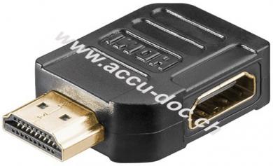 HDMI™-Adapter, vergoldet (4K @ 60 Hz), Schwarz - HDMI™-Buchse (Typ A) > HDMI™-Stecker (Typ A) 270° 