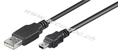 USB 2.0 Hi-Speed-Kabel, schwarz, 1.5 m - USB 2.0-Stecker (Typ A) > USB 2.0-Mini-Stecker (Typ B, 5-Pin) 