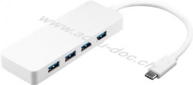 4-fach USB-C™ Multiport-Adapter, Weiß - gleichzeitiger Anschluss von 4x USB 3.0 A Buchse auf USB-C™ Stecker 