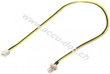 PC Lüfter Stromkabel/Stromadapter, 3 Pin zu 2 Pin, 0.3 m - Lüfter-Stecker (3-Pin) > Lüfter-Buchse (2-Pin) 