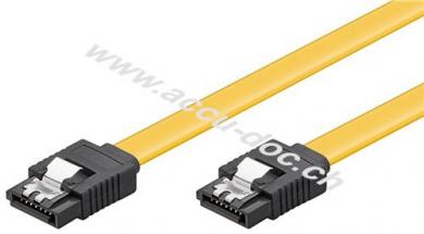 PC-Datenkabel, 6 Gbit/s, Clip, 0.7 m, Gelb - SATA L-Typ Stecker > SATA L-Typ Stecker 