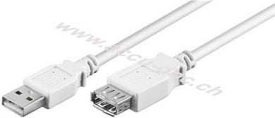 USB 2.0 Hi-Speed-Verlängerungskabel, weiß, 3 m - USB 2.0-Stecker (Typ A) > USB 2.0-Buchse (Typ A) 