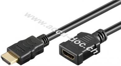 Series 1.4 High Speed HDMI™ Verlängerungskabel mit Ethernet, 0.5 m, Schwarz - HDMI™-Stecker (Typ A) > HDMI™-Buchse (Typ A) 