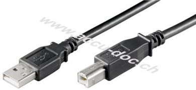 USB 2.0 Hi-Speed-Kabel, schwarz, 5 m - USB 2.0-Stecker (Typ A) > USB 2.0-Stecker (Typ B) 