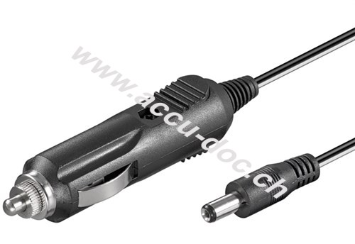 Accu-Doc, KFZ/Auto Zigarettenanzünder Kabel auf DC-Hohlstecker, 12 V, 1,8  m - mit 2,5-A-Sicherung, Zigarettenanzünder-Stecker > DC-Stecker (5,50 x  2,10 mm)